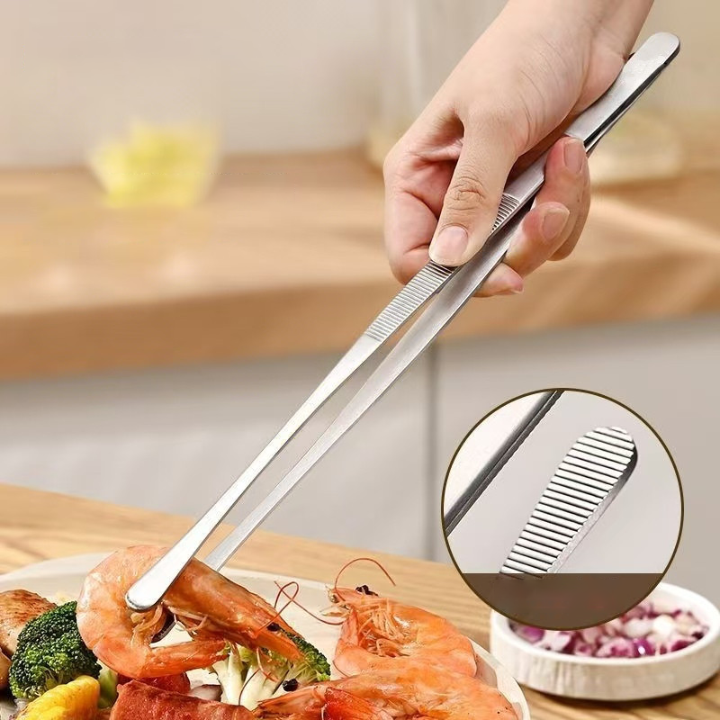 Multi-purpose Stainless Steel Anti-slip BBQ & Baking Tongs