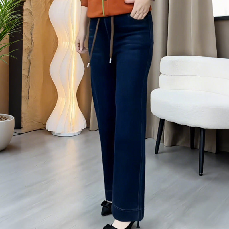 ⏳Time-limited 50% off⏰Women's Drawstring Straight-Leg Jeans with Elastic Waist👖