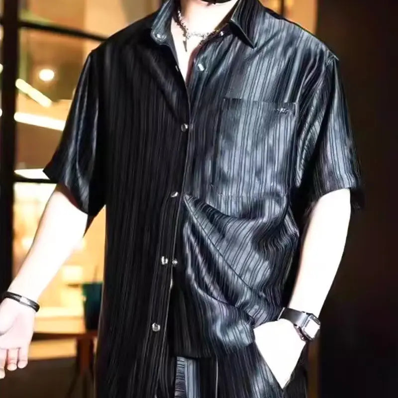 Men Luxury Glossy Casual Suits aiyoumoi