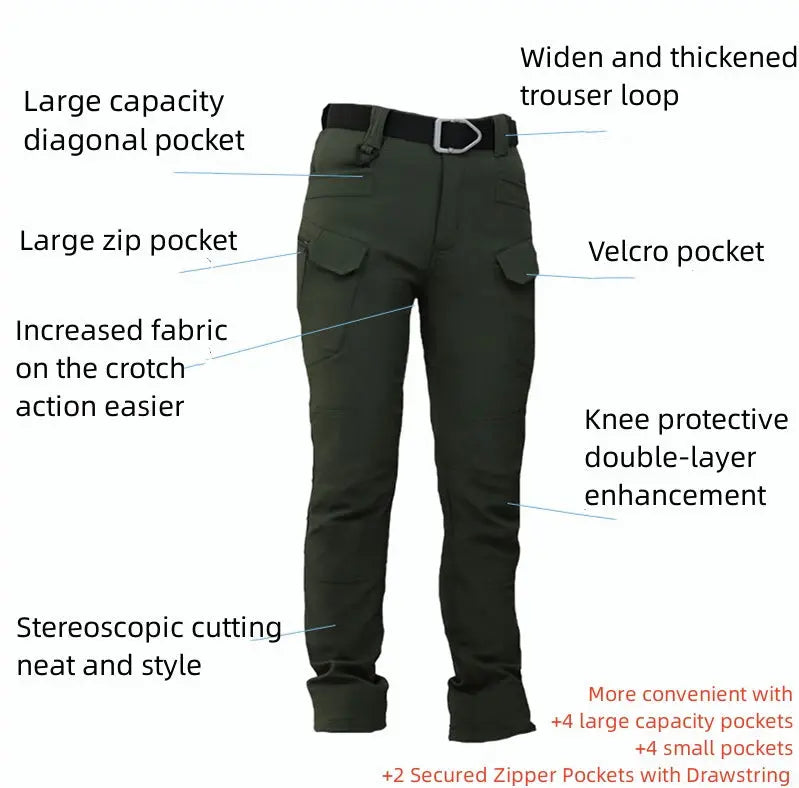 Men's Soft Shell Waterproof Hiking Winter Tactical Pants aimtoyou