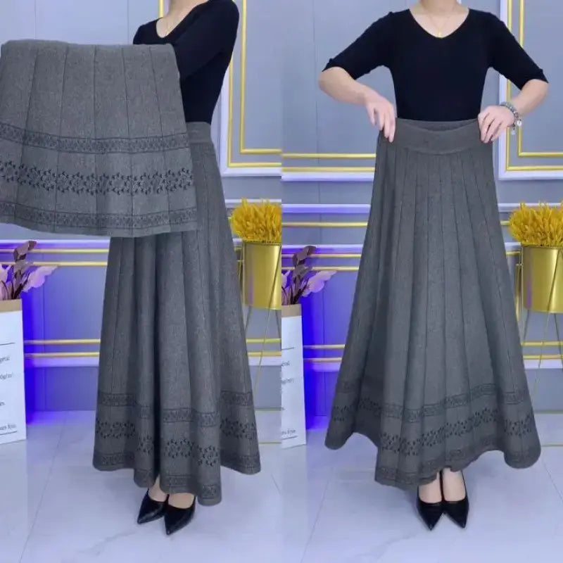 Autumn/Winter Thickened High Waist Skirt spiyle