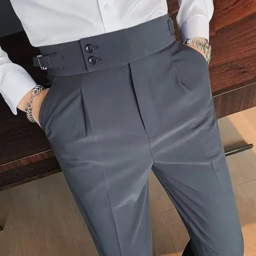 Men's Solid Color Straight Casual Trousers spiyle