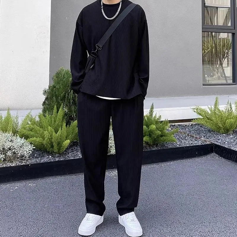 Men’s Loose Fashionable Long Sleeve 2-piece Set(50% OFF) aiyoumoi