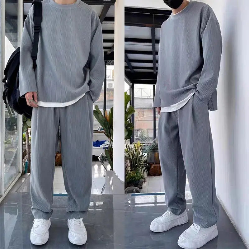 Men’s Loose Fashionable Long Sleeve 2-piece Set(50% OFF) aiyoumoi