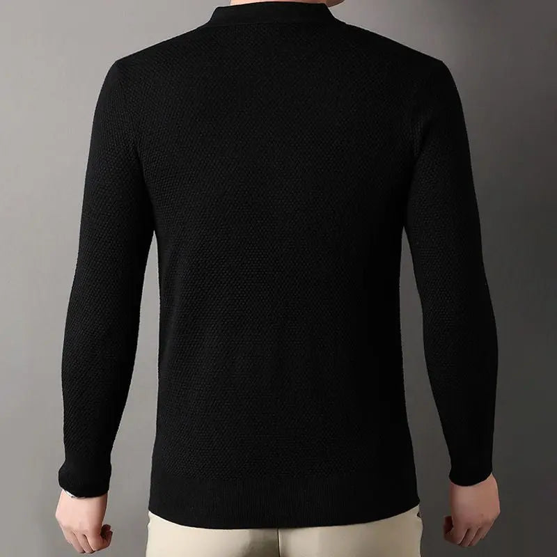 Men's Lapel Casual Knitted Sweater aimtoyou