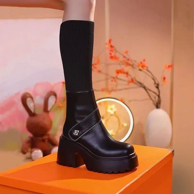 Free shipping🔥Best Gift For Her🎁Women's Platform Chunky Heel Knee High Boots spiyle
