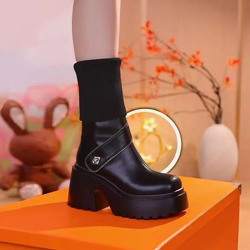 Free shipping🔥Best Gift For Her🎁Women's Platform Chunky Heel Knee High Boots spiyle