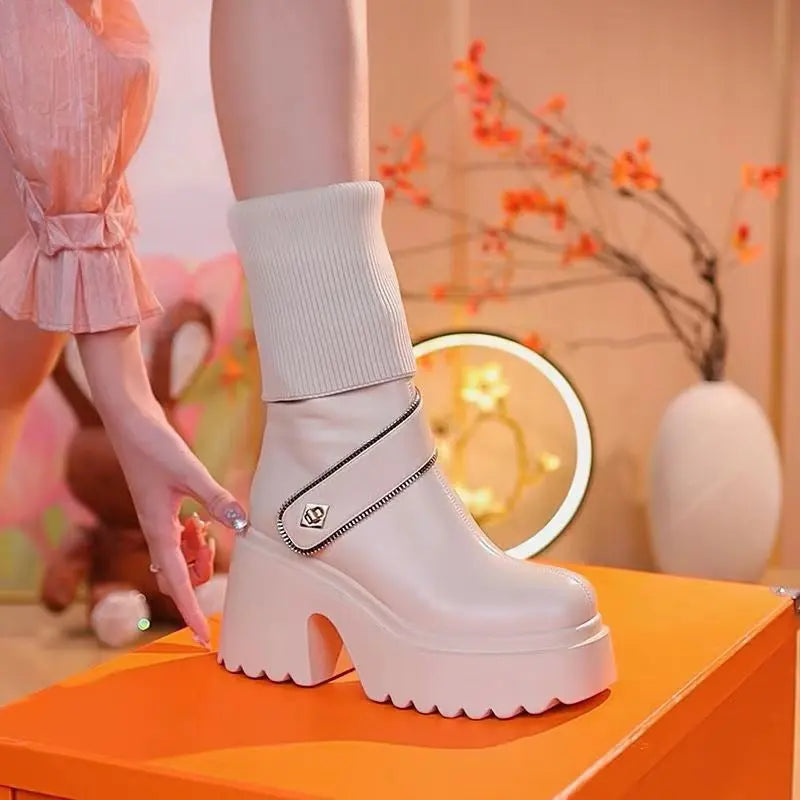 Free shipping🔥Best Gift For Her🎁Women's Platform Chunky Heel Knee High Boots spiyle