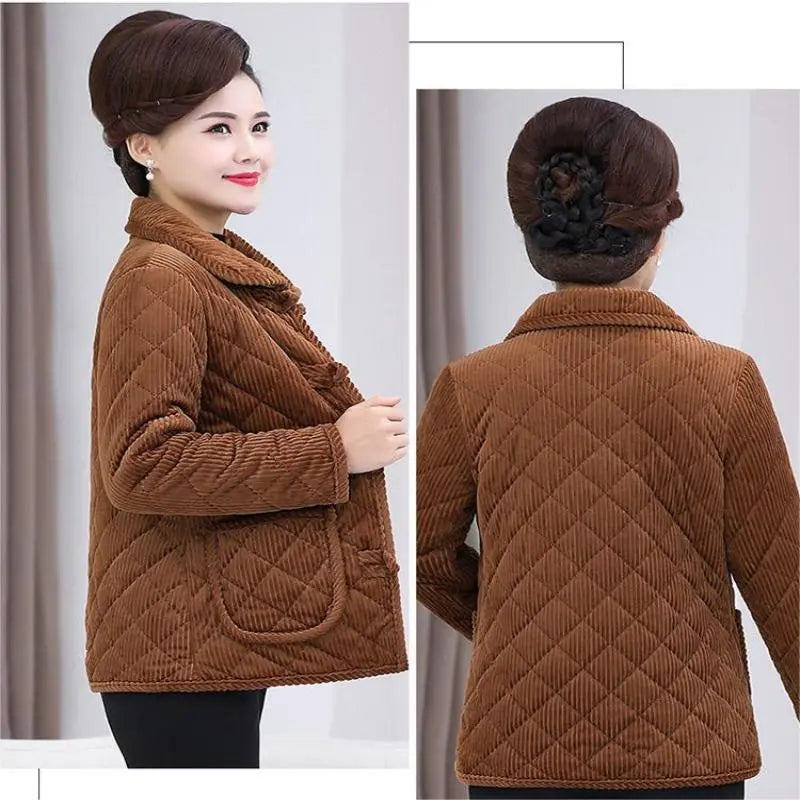 🔥HOT SALE 33.99🔥Mom's Gift - Winter Solid Color Warm Middle-Aged Women's Jacket(40%OFF) spiyle