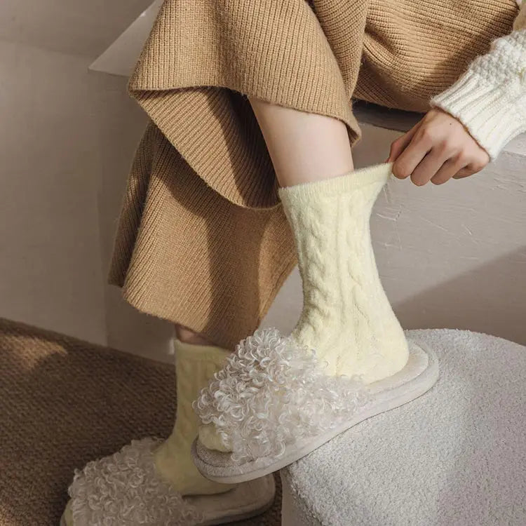 Soft Waxy Macaron Color Thermal Socks for Women - Great Gift spiyle