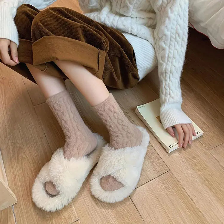 Soft Waxy Macaron Color Thermal Socks for Women - Great Gift spiyle