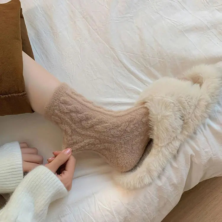 Soft Waxy Macaron Color Thermal Socks for Women - Great Gift spiyle