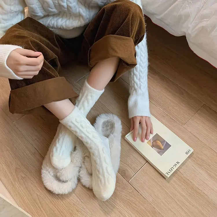 Soft Waxy Macaron Color Thermal Socks for Women - Great Gift spiyle