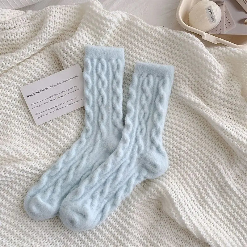 Soft Waxy Macaron Color Thermal Socks for Women - Great Gift spiyle