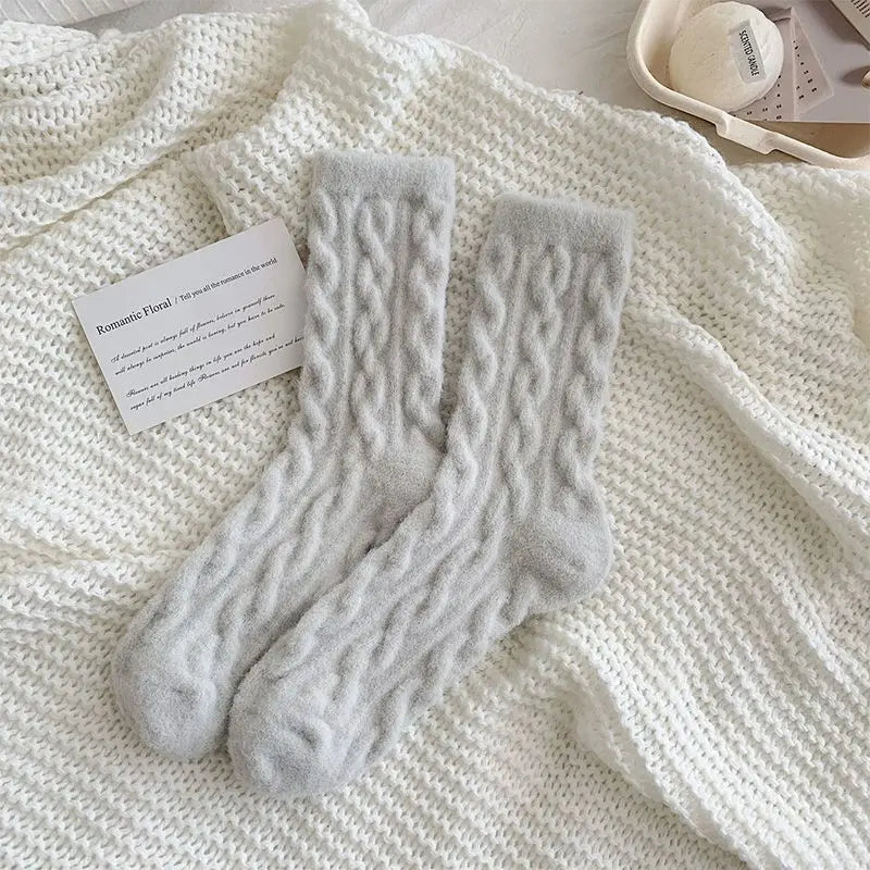 Soft Waxy Macaron Color Thermal Socks for Women - Great Gift spiyle