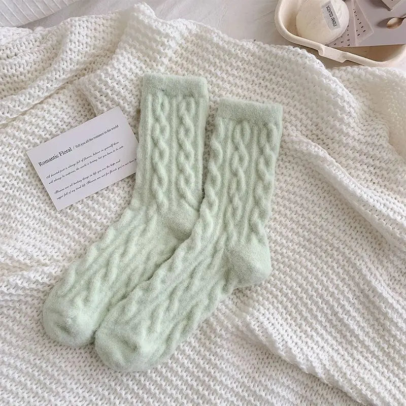Soft Waxy Macaron Color Thermal Socks for Women - Great Gift spiyle