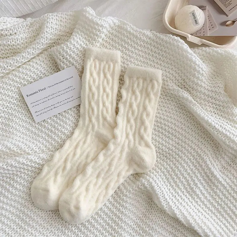 Soft Waxy Macaron Color Thermal Socks for Women - Great Gift spiyle