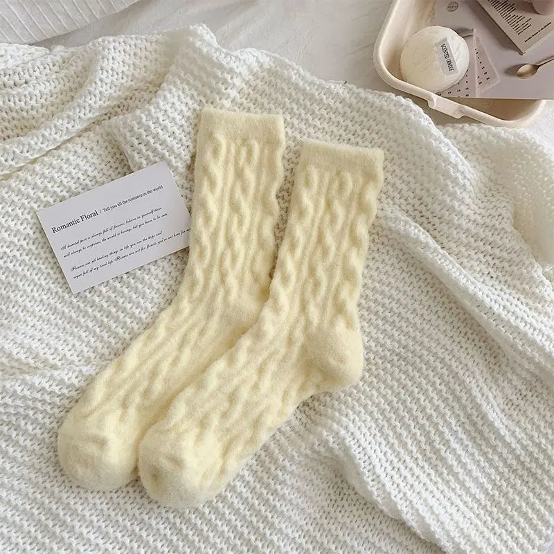 Soft Waxy Macaron Color Thermal Socks for Women - Great Gift spiyle