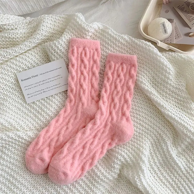 Soft Waxy Macaron Color Thermal Socks for Women - Great Gift spiyle