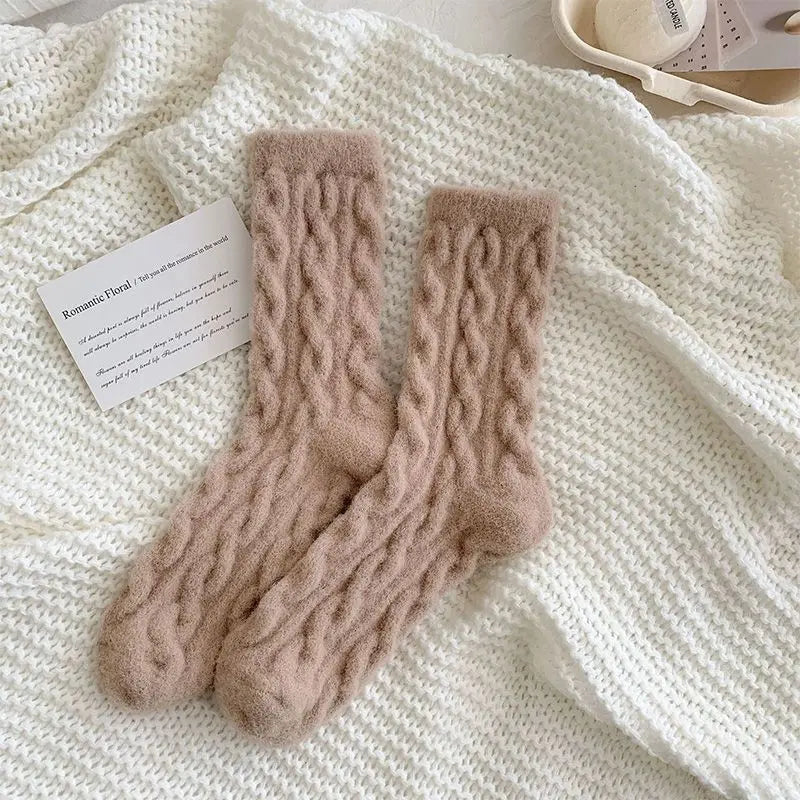 Soft Waxy Macaron Color Thermal Socks for Women - Great Gift spiyle
