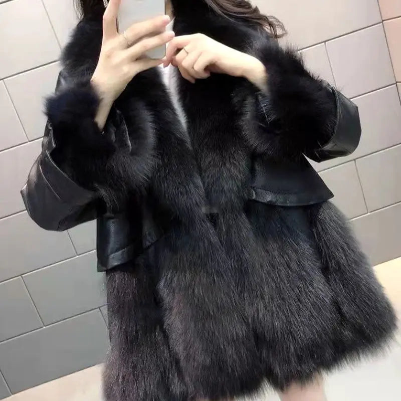 🔥HOT SALE🔥Gift Choice -Women's Mid-Length Faux Fur Coat(46%OFF) spiyle