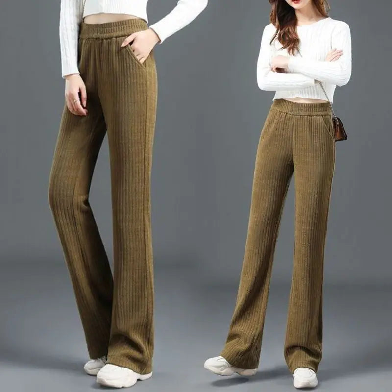 š„HOT SALEš„Best Gift for Her - Women's Versatile Simple Stretch Elastic Waist Loose Wide Leg Pants(40%OFF) spiyle