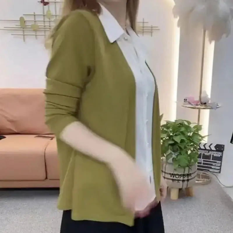 🎉New Product Launch💐– Women's Faux Knit Two Piece Knit Shirt(46% OFF) spiyle