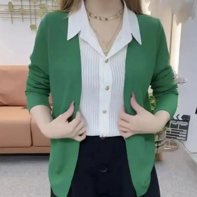 🎉New Product Launch💐– Women's Faux Knit Two Piece Knit Shirt(46% OFF) spiyle