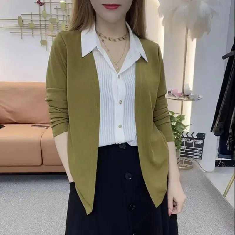 🎉New Product Launch💐– Women's Faux Knit Two Piece Knit Shirt(46% OFF) spiyle