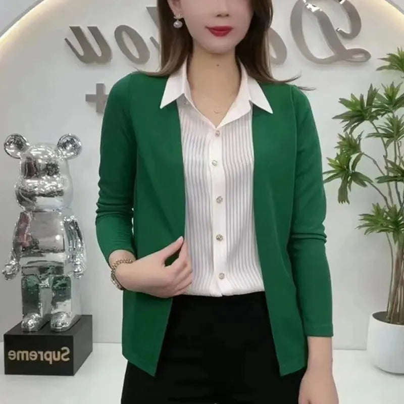 🎉New Product Launch💐– Women's Faux Knit Two Piece Knit Shirt(46% OFF) spiyle