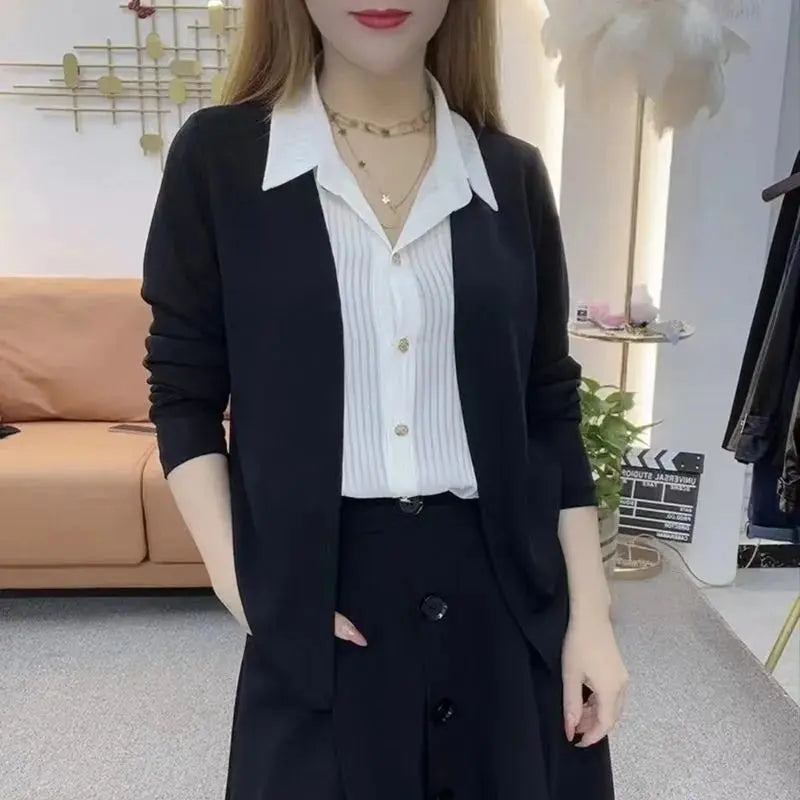 🎉New Product Launch💐– Women's Faux Knit Two Piece Knit Shirt(46% OFF) spiyle