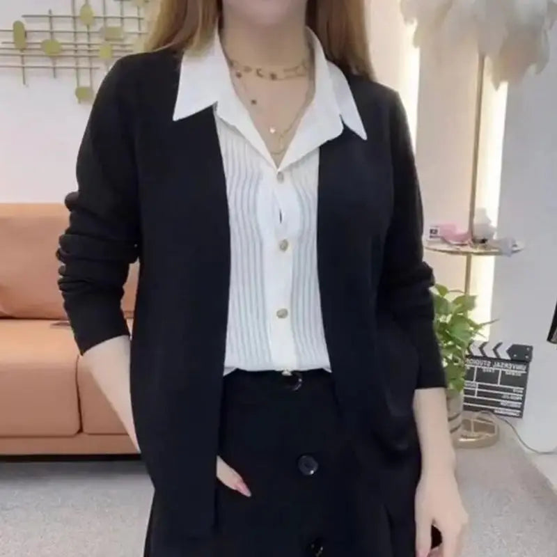 🎉New Product Launch💐– Women's Faux Knit Two Piece Knit Shirt(46% OFF) spiyle