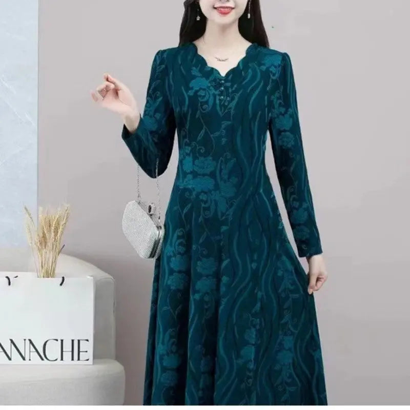 👗Women's Long Sleeve V-neck Dress with Pockets spiyle