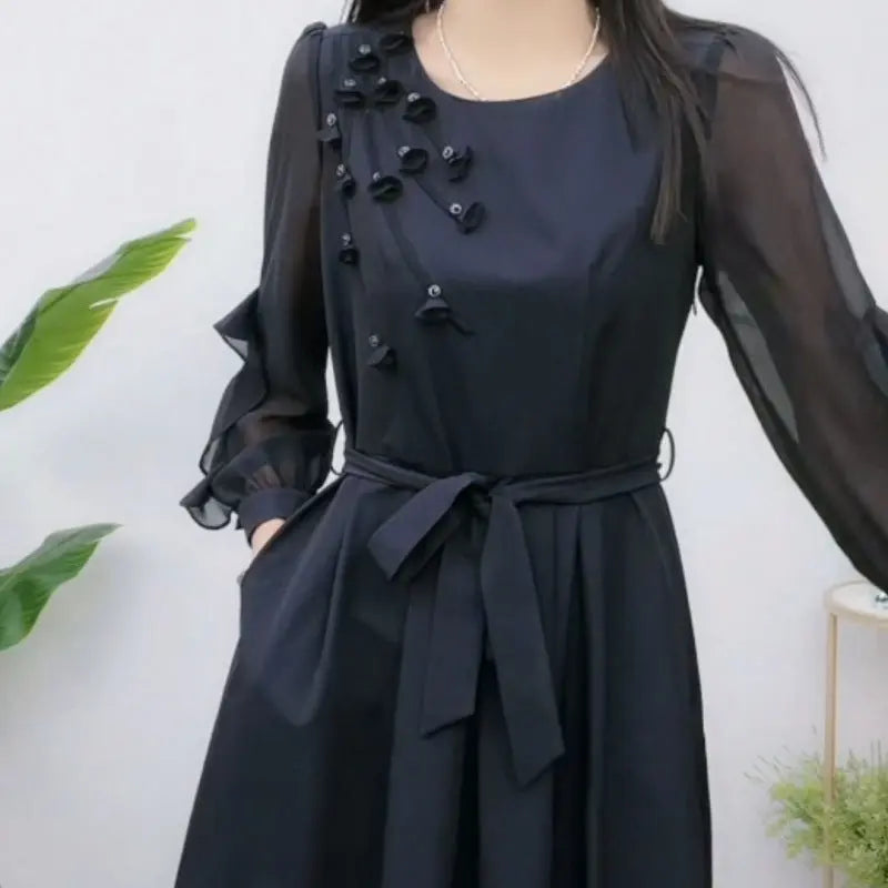 🌺🎉50% discount on new spring products🔥- Exquisite Long Sleeve Tie Waist Dress spiyle