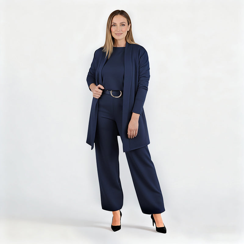 ⏳Time-Limited Special⏰Elegant 3-piece set including long cardigan, top and pants💞