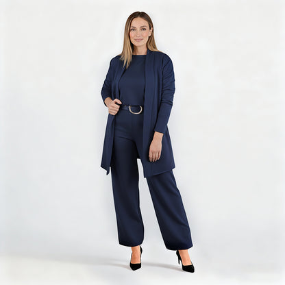 ⏳Time-Limited Special⏰Elegant 3-piece set including long cardigan, top and pants💞