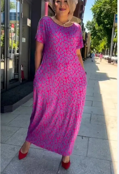 👗【M-3XL】2024 Fashionable plus-size Print Dress（50% OFF） spiyle