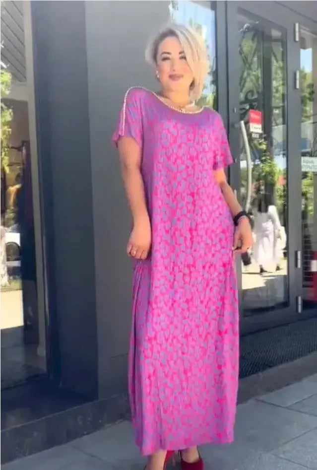 👗【M-3XL】2024 Fashionable plus-size Print Dress（50% OFF） spiyle