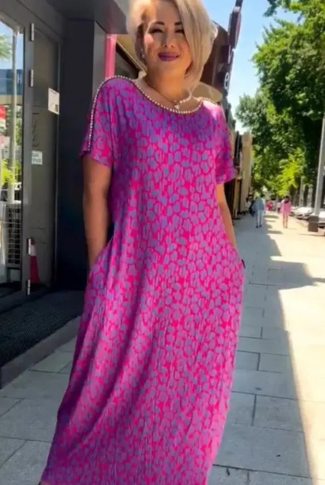 👗【M-3XL】2024 Fashionable plus-size Print Dress（50% OFF） spiyle
