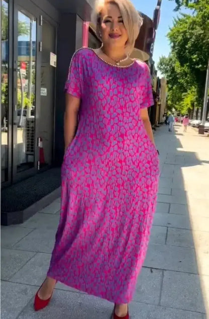 👗【M-3XL】2024 Fashionable plus-size Print Dress（50% OFF） spiyle