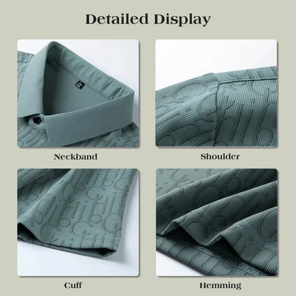 ☄️Spring Specials🎉 Men's Breathable Ice Silk Cooling Lapel T-shirt