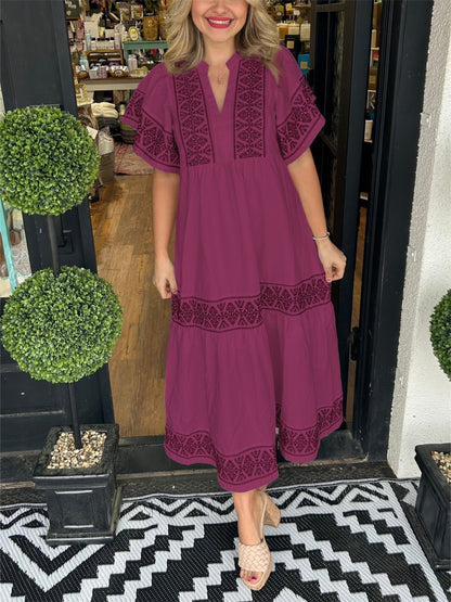 💝2024 Women's V-Neck Boho Maxi Dress💝 spiyle
