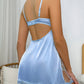 🔥 FLORAL LACE OPEN BACK SATIN NIGHTGOWN🤩