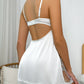 🔥 FLORAL LACE OPEN BACK SATIN NIGHTGOWN🤩
