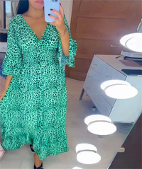 🌸Spring Specials🌸 Women's Cotton Wrap Dress with leopard pattern