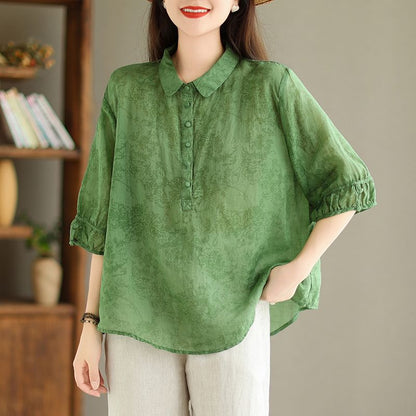 Cotton Linen Loose Shirt Top spiyle