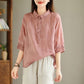 Cotton Linen Loose Shirt Top spiyle