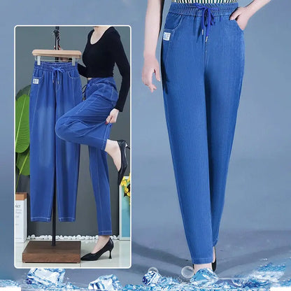 👖Slim casual straight ice silk jeans spiyle