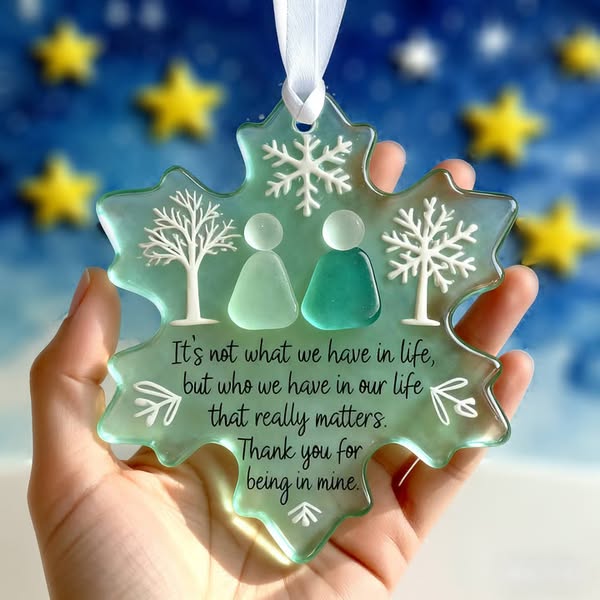 🌊Snowflake-Shaped Sea Glass Friendship Decor❄️✨ Shaped by Nature & Crafted by Hand!