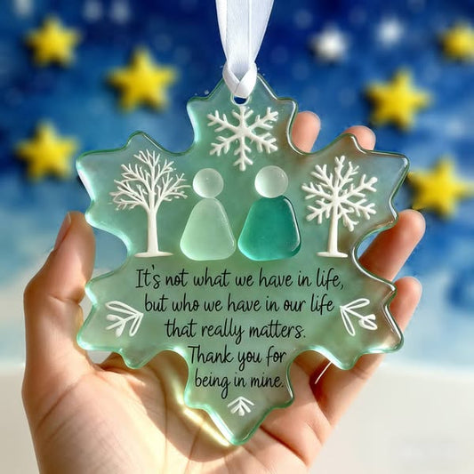 🌊Snowflake-Shaped Sea Glass Friendship Decor❄️✨ Shaped by Nature & Crafted by Hand!